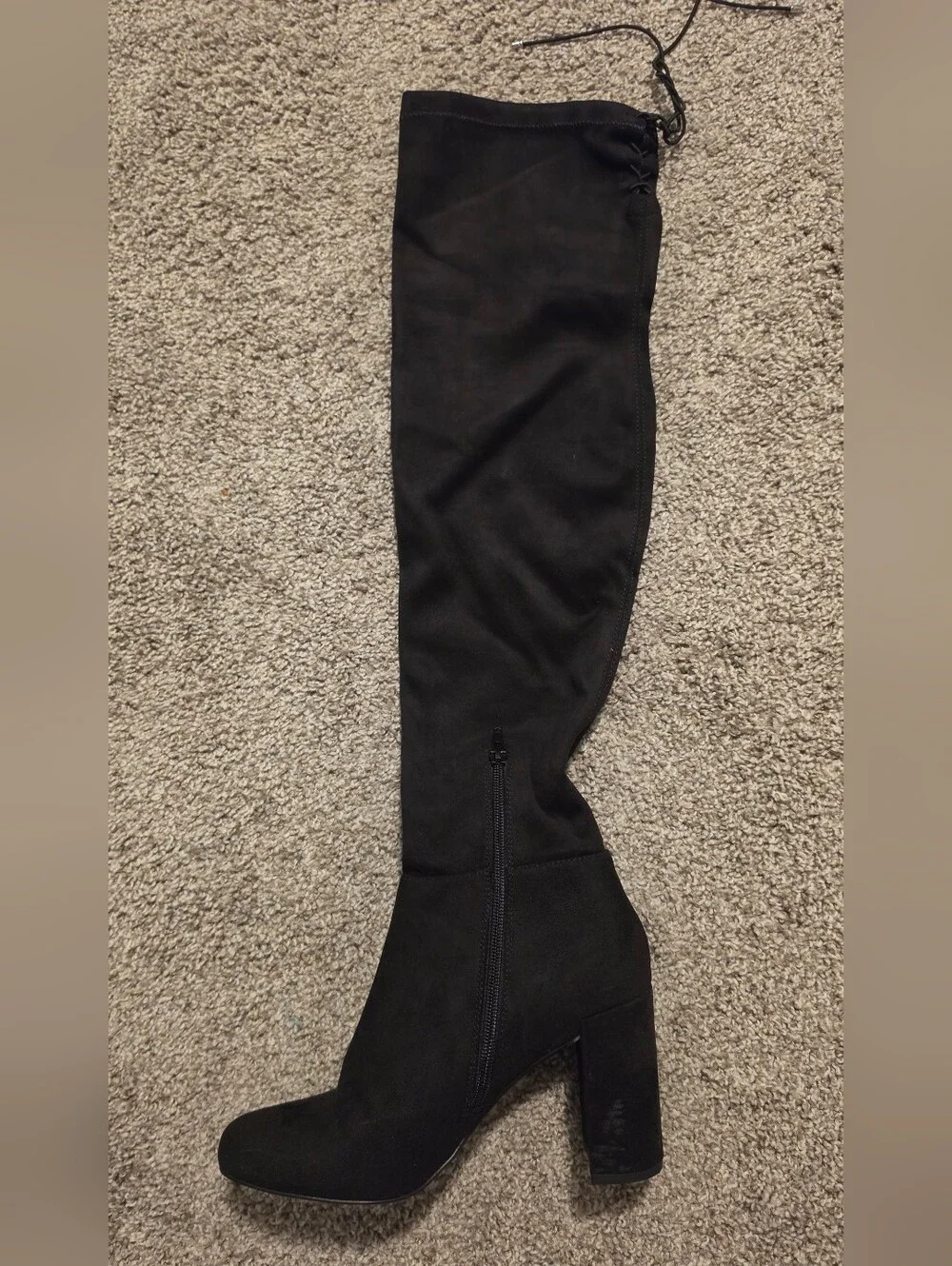 Chinese Laundry Black Suede Over-the-Knee Block Heel Boots